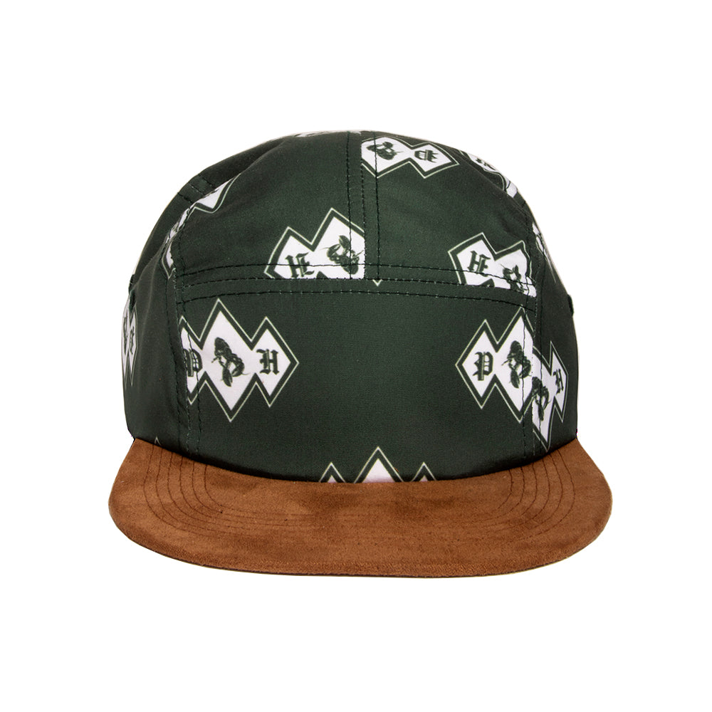 5 Panel Floral Hat, Brown Suede at  Men's Clothing store