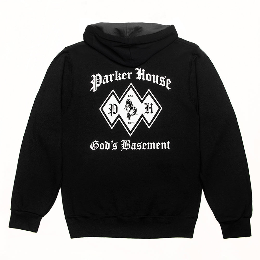 parker house, the parker house, gods basement black hoodie, gods basement 