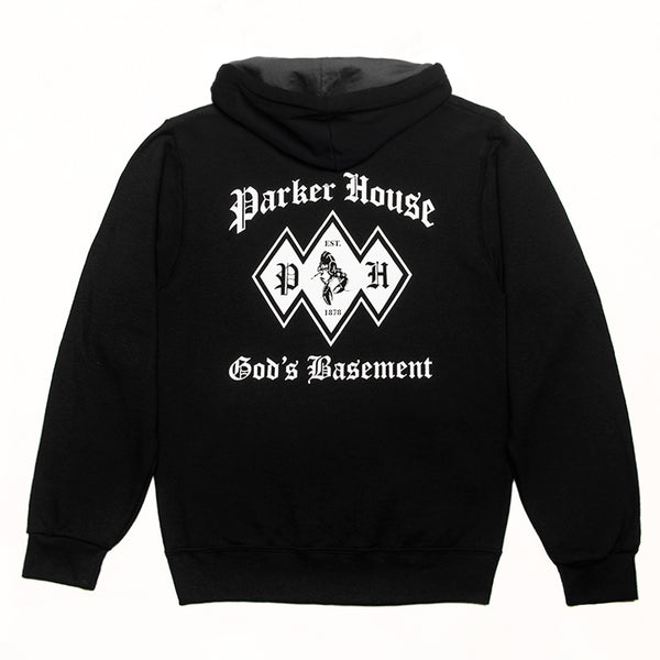 parker house, the parker house, gods basement black hoodie, gods basement 